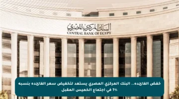 خفض الفائدة.. البنك المركزي المصري يستعد لتخفيض سعر الفائدة بنسبة 1% في اجتماع الخميس المقبل